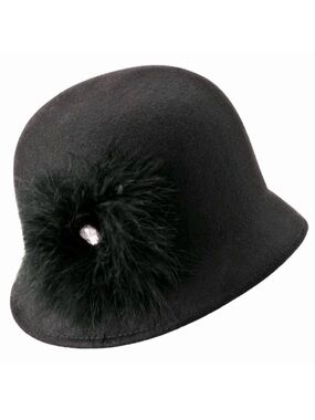 Croft & Barrow Black Wool Cloche Hat